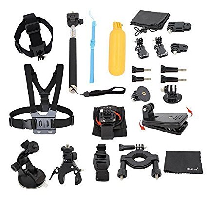 DLPIN® 22-in-1 Sport Accessory Kit for GoPro Hero4 Session Hero1 2 3 3  4 SJ4000 SJ5000 SJ6000 SJ7000 SJ8000 SJ9000Xiaomi Yi in Swimming Rowing Skiing Climbing Bike Riding Camping Diving and Other Outdoor Sports