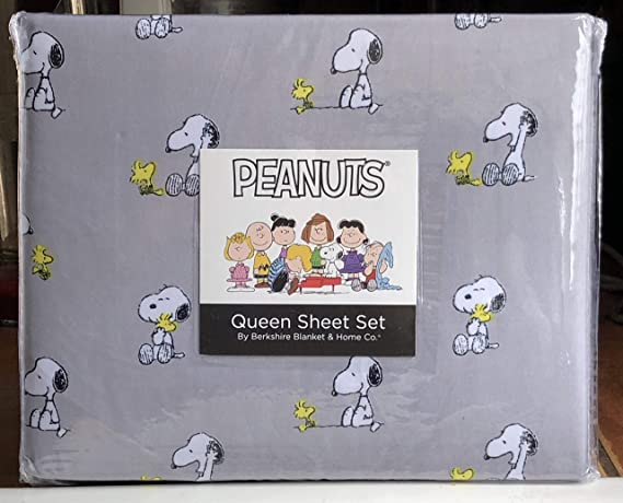 Berkshire Peanuts Snoopy Woodstock Sheet Set - Queen Size Sheet Set