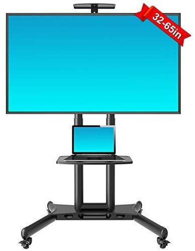 Rolling TV Cart with Wheels Flat Screen TV, Mobile TV Stand for 32-65 Inch LED LCD OLED Flat Screen, Plasma TVs TV Monitors