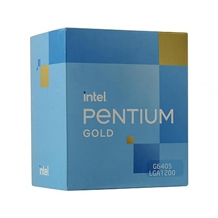 Intel Pentium Gold G6405 Core 10th Gen Generation Desktop Processor Box CPU APU 4MB Cache 4.1 GHz Clock Speed LGA 1200 Socket (Graphics Card Not Required)