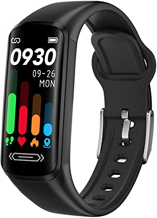 Fitness Tracker for Women Men Activity Watch and Heart Rate Monitor Smart Bracelet with Sleep Monitor Super Light Waterproof Pedometer Calorie Stopwatch