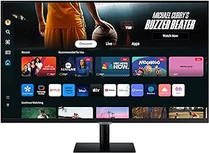 Samsung 32 Inch M7 Black 4k UHD Smart Monitor with Smart TV apps, USB-C, Multiple Ports, Gaming hub - (LS32DM702UNXGO) [Canada Version] (2024)