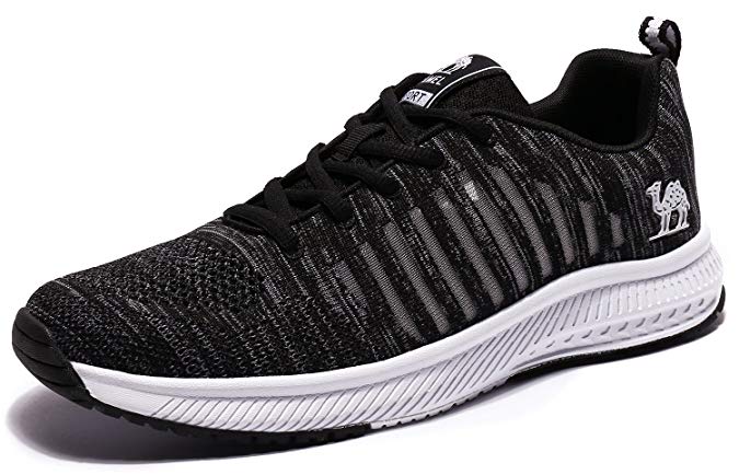 Camel Fishbone Men's Running Shoes Lightweight Mesh Athletic Sneakers Sports Non-Slip Fashion