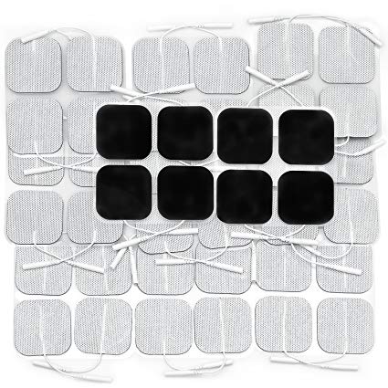 AUVON TENS Unit Pads 2X2 44-Pack for TENS 7000/3000, 2nd Gen Latex-Free Replacement Electrode Patches (FDA 510K Cleared) with Upgraded Self-Stick Performance and Non-Irritating Design