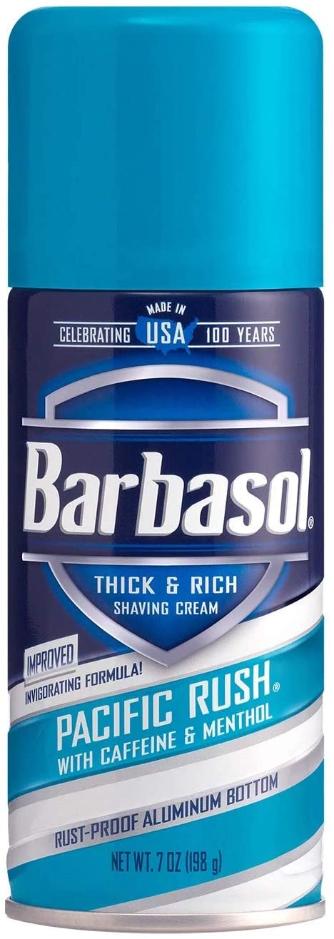 Barbasol Pacific Rush with Caffeine and Menthol Thick & Rich Shaving Cream 7 oz (Pack of 2)