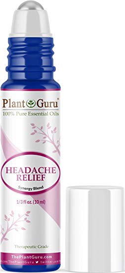 Headache Relief Essential Oil Blend Roll On 10 ml 100% Pure Pre-Diluted Therapeutic Grade Lavender, Peppermint, Wintergreen, Frankincense, Marjoram, Rosemary