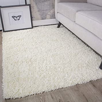 Ontario Cream Off White Soft Warm Thick Shaggy Shag Fluffy Living Room Area Rug