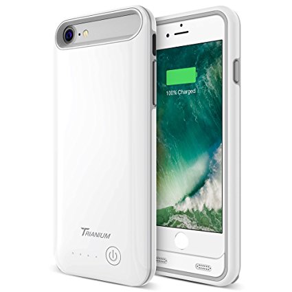 iPhone 7 Battery Case, Trianium Atomic Pro iPhone 7 Case Battery Charger (4.7 inch) Charging Case [White/Grey] 3200mAh Extended Battery Pack Power Cases Juice Bank Cover[Apple Certified Part]