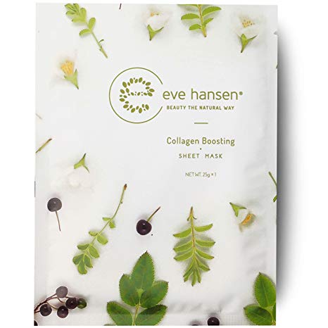 Eve Hansen Collagen Sheet Mask| Cruelty Free, Natural Hydrating Face Mask for Wrinkles and Dark Spots | Single Face Sheet Mask