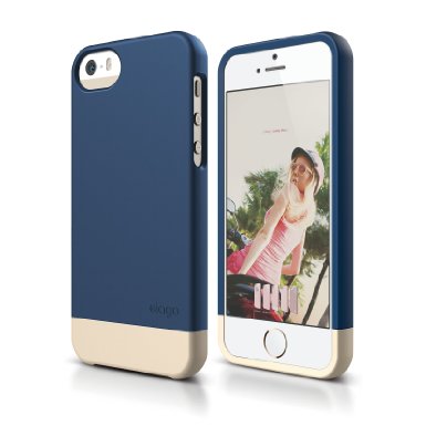 iPhone SE case, elago® [Glide-Limited][Jean Indigo / Champagne Gold] - [Mix and Match][Premium Armor][True Fit] - for iPhone SE/5/5S