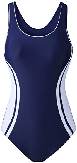 EBMORE Womens One Piece Swimsuit Bathing Suit for Athletic Sport Training Exercise