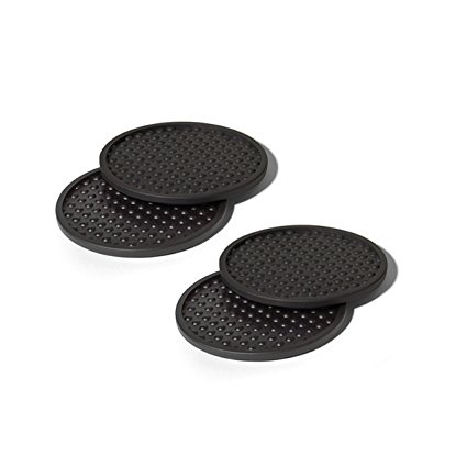 Spectrum Diversified Bubble Coasters, Set of 4, Black