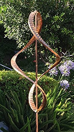 Stanwood Wind Sculpture Kinetic Dual Helix Spinner, One Size, Copper