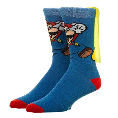 Super Mario Brothers Crew Socks With Cape