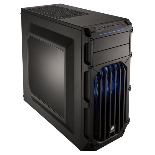 Corsair CC-9011058-WW Carbide Series SPEC-03 Windowed Mid Tower ATX Gaming Case with LED Fan - Black/Blue