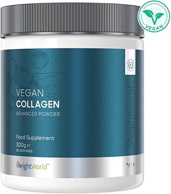 Vegan Collagen Powder 300g - Hair, Skin, Nail & Muscle Anti-Ageing Beauty Supplement for Men & Women, Plant-Based Amino Acid Protein Complex, with Vitamin C, Zinc & Hyaluronic Acid - 60 Serving Tub
