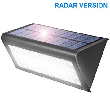 Radar Sensor Lights Aotson 48LEDs 800 Lumens Solar Motion Sensor Light Outdoor Wall Lamp with 360 Degrees Induction for Patio, Deck, Yard, Garden with Motion Activated Auto On/Off