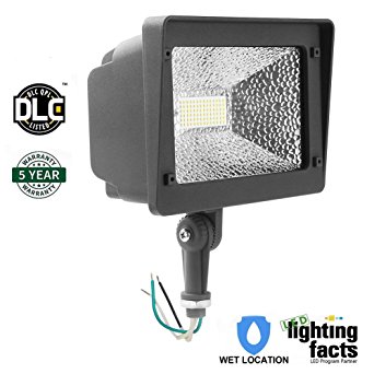 Cinoton LED Floodlight With Knuckle, 50W (250W Equivalent), 5500 Lumen, 5000K (Crystal White Glow), Waterproof, IP65, 100-277v, Instant On