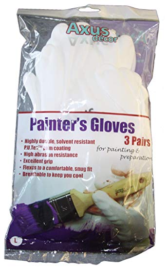 Axus Décor PU Tex Palm Coated Painters Gloves (Pack of 3)