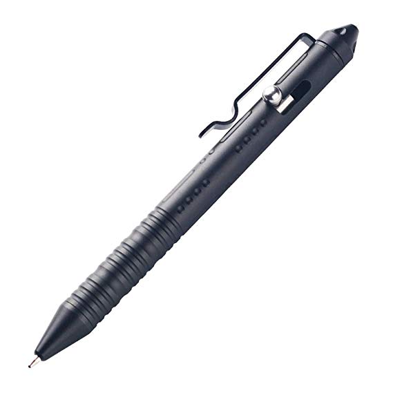SMOOTHERPRO Tactical Bolt Action Pen with Tungsten Tactical Tip 3 Colors Available EDC Pocket Military Design Color Black