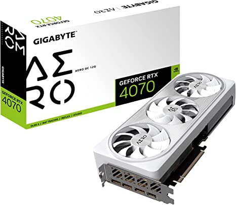 Gigabyte GeForce RTX 4070 AERO OC 12G Graphics Card, 3X WINDFORCE Fans, 12GB 192-bit GDDR6X, GV-N4070AERO OC-12GD Video Card