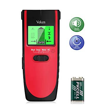 Stud Finder, Veken 4 in 1 Multifunctional Wall Scanner, Professional Wall Center Sensor Detector for Studs, Metal, Wood, and Live AC Wire