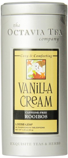 Octavia Tea Vanilla Cream (Caffeine-Free Red Tea/Rooibos) Loose Tea, 3.25 Ounce Tin