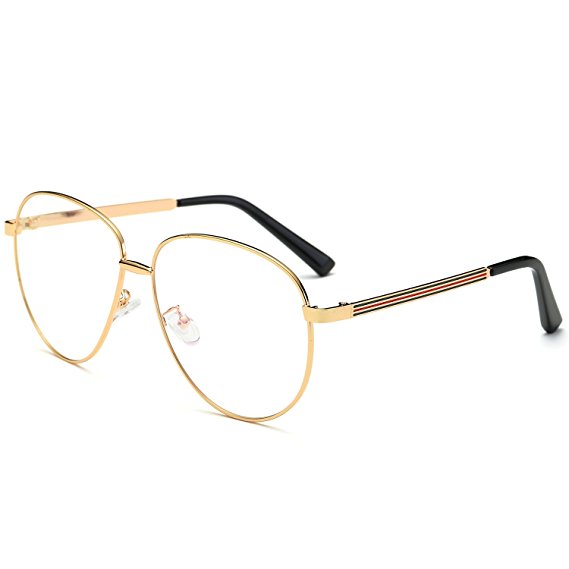 SojoS Oversized Clear Lens Metal Frame Glasses Eyeglasses Eyewear SJ5004 SJ5005