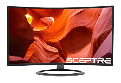 Sceptre C328W-1920R 32" 1800R Curved Monitor 1080P HDMI DisplayPort Ultra Thin Brushed Metallic 2017