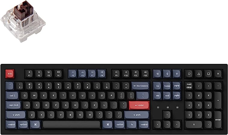 Keychron K10 Pro Wireless Custom Mechanical Keyboard, Full-Size QMK/VIA Programmable Bluetooth/Wired White Backlight with Hot-swappable Keychron K Pro Brown Switch Compatible with Mac Windows Linux