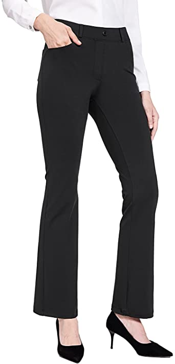 BALEAF Women's Bootcut Yoga Dress Pants Stretchy Work Business Casual Slacks Petite Regular Trousers with Pockets