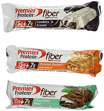 Premier Protein Variety Fiber Crispy Snack Bar 18-1.83 OZ (52g) Bars Net WT. 32.94 OZ (936g)