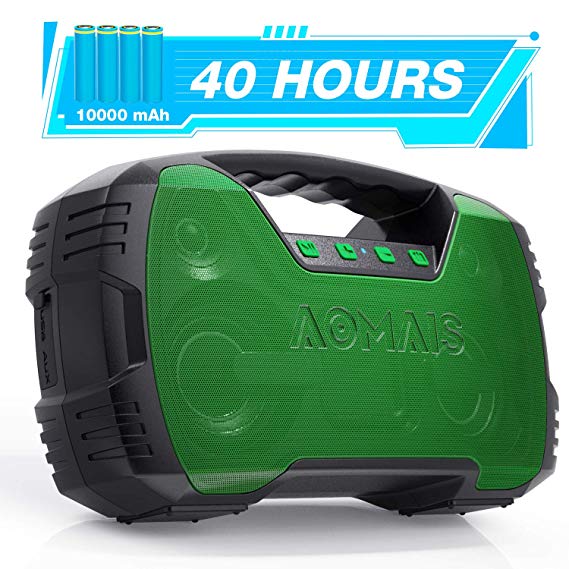 Portable IPX7 Waterproof Bluetooth Speakers, 40-Hour Playtime Wireless Outdoor Speaker, 25W Rich Bass Impressive Sound, Stereo Pairing, Built-in Mic, 100ft Bluetooth, LED Lights, Valentines Gift