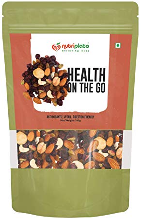 Nutriplato-enriching lives Raisins, Nuts, Figs, Dried Cranberries Trial Mix, 340 g