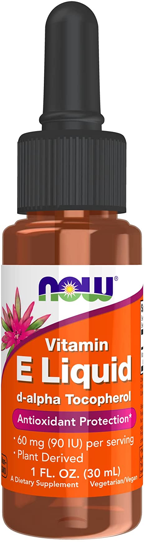 NOW Supplements, Natural Vitamin E Liquid (D-Alpha Tocopherol), Antioxidant Protection*, 1-Ounce
