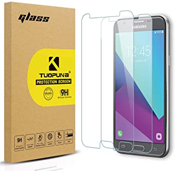 Samsung Galaxy J7 2017 Screen Protectors, [2-Pack] 2.5D 9H Hardness Tempered Glass Screen Protector for Samsung Galaxy J7 2017, J7 V 2017, J7 Prime with Lifetime Replacement -Clear