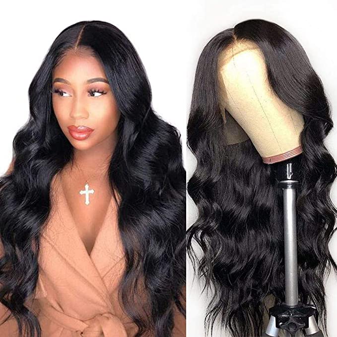 Queen Plus Hair Body Wave Lace Front Wigs for Black Women 150 Density Pre Plucked Brazilian Human Hair Wigs with Baby Hair (22inch, body wig)