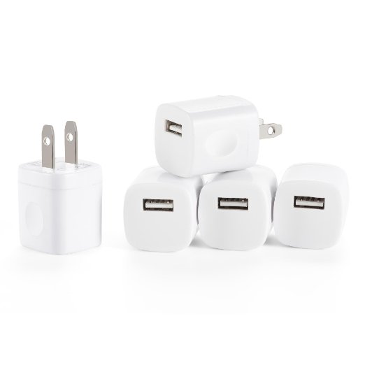 Spark Wireless 5pcs USB AC Universal Power Home Wall Travel Charger Adapter for iPhone 6 PLUS 4 4S 5 Samsung HTC Compatible w iOS8 White