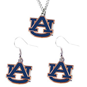 Auburn Tigers Necklace and Dangle Earring Charm Set - NCAA