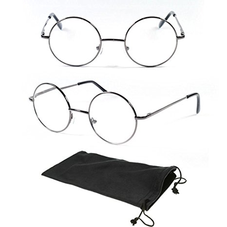 Men And Women Round Plastic Reading Glasses Black & Brown Color Frame