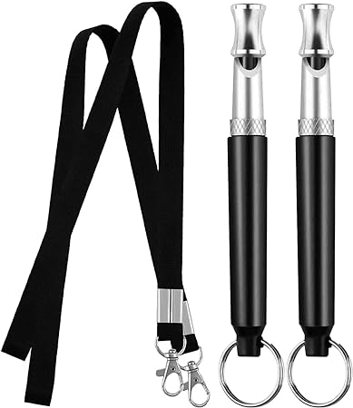 Dog Whistle, 2PACK Ultrasonic Dog Whistle to Stop Barking for Dogs, Professional Recall Dog Training Whistles, Adjustable Ultrasonic Silent Dog Whistle to Stop Barking Control Devices, Lanyard - A8