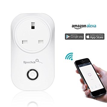 EpochAir WiFi Smart Plug, Timer Switch Power Socket Outlet Works with Amazon Alexa and Google Assistant, No Hub Required, Remote Control Your Devices from Anywhere (UK Plug)