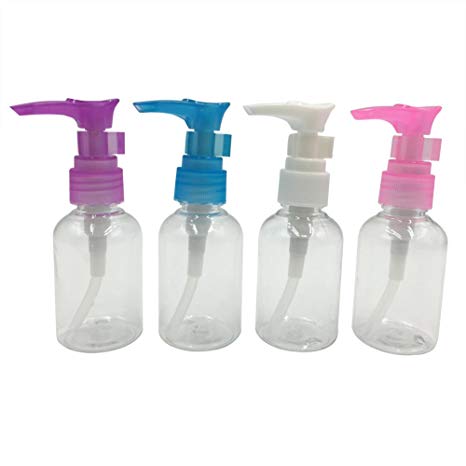 MIRA 50ml Transparent Travel Small Bottles Pump Bottle Lotion Dispenser Bottle (8 Pack)