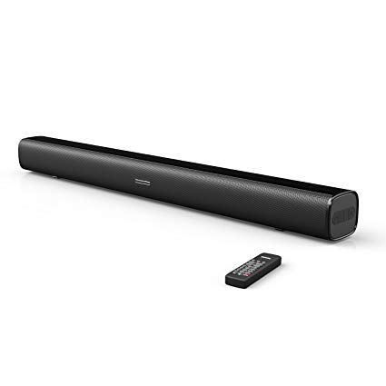Sound Bar, Wired and Wireless Surround SoundBar Bluetooth Audio Speakers for TV, 29.5-Inches 2.0 Channel Home Theatre Sound System with 50 Watts Speakers, AUX/Optical/USB/BT Input Modes