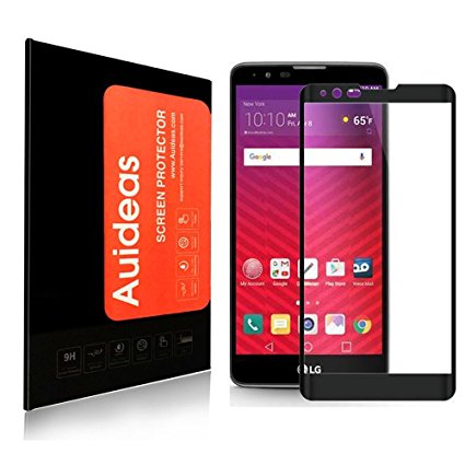 LG Stylo 2 Plus MS550 Screen Protector, Auideas Tempered Glass Full coverage [Case Friendly][3D Curved Protection]HD Clear Tempered Glass Screen protector For LG Stylo 2 Plus MS550 black
