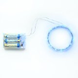 Rtgs Micro LED 20 Super Bright Blue Color Lights Battery Operated on 7  Long Silver Color Ultra Thin String Wire NEWEST VERSION with 4 spacing  100 RTGS Products Satisfaction Guarantee