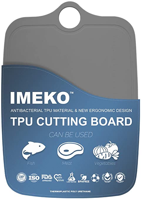 IMEKO New 2019 Kitchen Ergonomic Design TPU Cutting Board - Flexible, Food Safe, BPA free Chopping Mat 11.0" x 7.8"