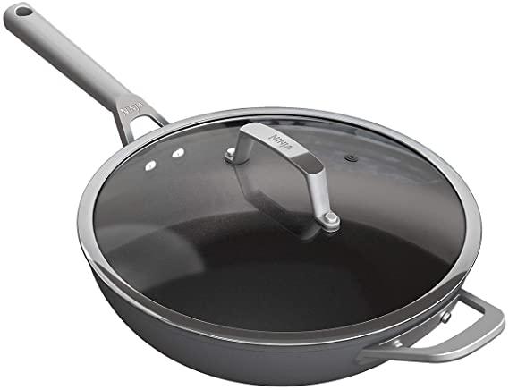 Ninja Foodi ZEROSTICK C30928EU Wok 28 cm Hard Anodised Aluminium Non-Stick Induction Compatible Dishwasher Safe Grey