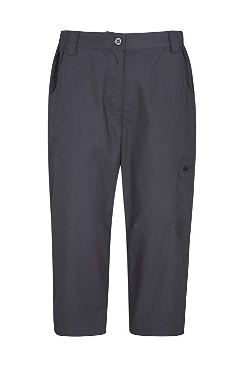 Mountain Warehouse Trek Womens Lightweight Quick Dry Multi Pockets Hiking Walking Capri Trousers