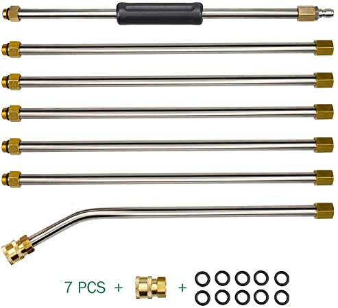 Benelet Pressure Washer Extension Wand Set,Replacement Parts Lance Kit,Cleaner Curved Rod&Pole Extension Attachment Accessory,Coupled with 1/4" NPT Brass Quick Connect Plug